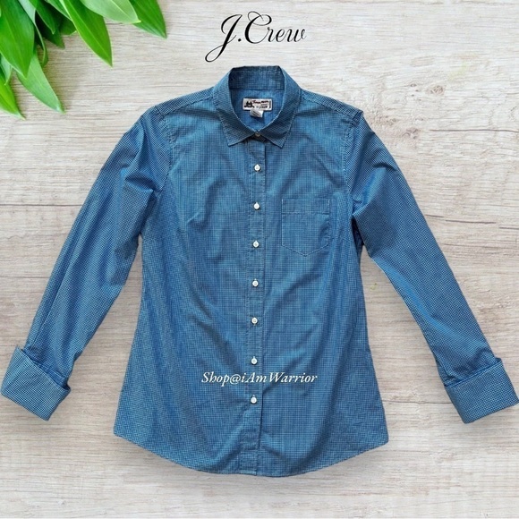 Thomas Mason for J.Crew blue micro-check buttondown shirt *shop@iamwarrior - Picture 2 of 9